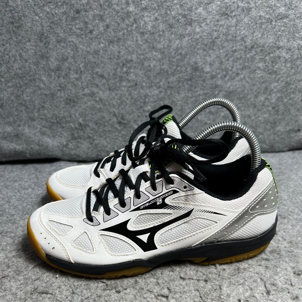 Mizuno Cyclone Speed 2 Womens Pickle Ball Volleyball Shoes White Black Silver 8